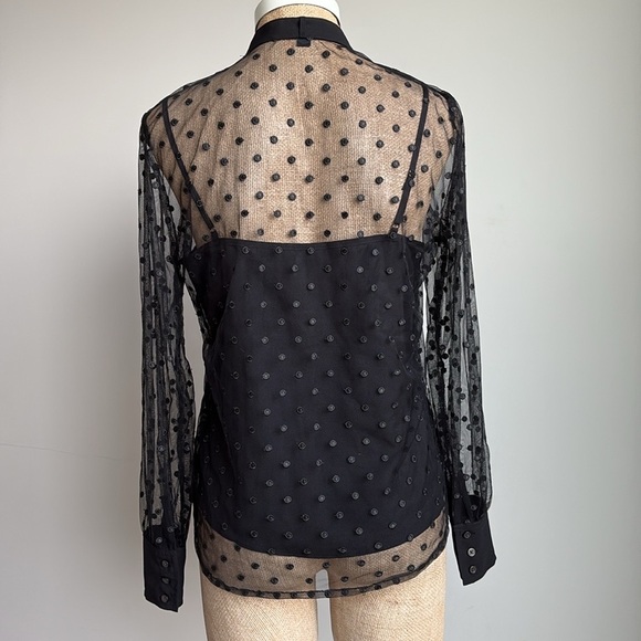 J. Crew Sheer Button-up with Camisole  Dot Print  Size 2 - Picture 2 of 4